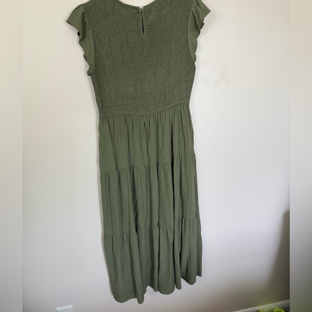 Size Large Hount Olive Green Dress - Picture 3 of 5